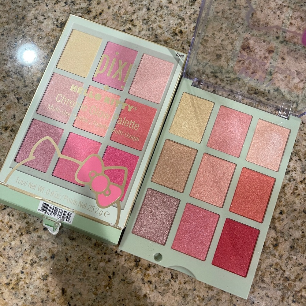 Pixi Beauty Hello Kitty Chrome Glow Blush Highlighter Palette
